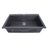 Nantucket Sinks Large Single Bowl Dual-mount Granite Composite Black PR3020-DM-BL